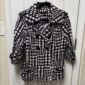 Joseph Black Purple and White Houndstooth Blazer